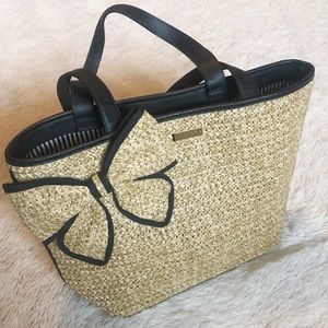 Kate Spade Belle Place Straw & Leather Tote